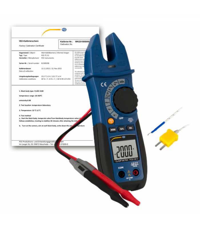 PCE Instruments PCECM3ISO [PCE-CM 3-ICA] Digital Multimeter w/ ISO Calibration Certificate
